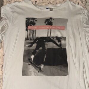 H&M White Graphic Tee